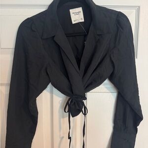 Abercrombie & Fitch Women's Black Wrap Shirt
